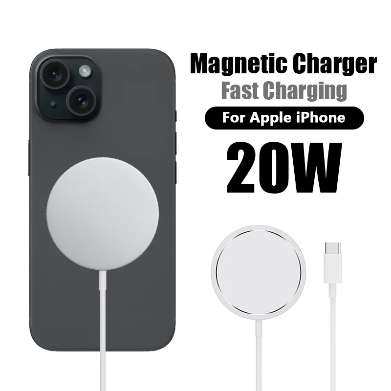 Magnetic 20W USB-C Power Adapter For iphone 16 15 14 mini Pro Max Type C fast charger for Apple Cable for iPhone X 11 12 13 Plus