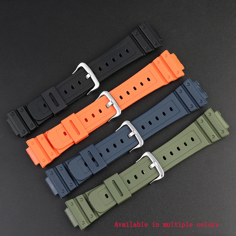 카시오 소형 블록 시계 밴드, 방수 송진 실리콘 시계 스트랩, DW5600/5610 GWB5600 시리즈에 적합, 16mm