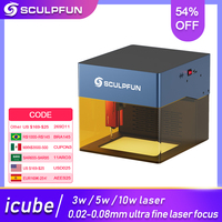 SCULPFUN iCube Pro Max 10W 5W 3W Laser Engraver Ultra-fine Laser Engraving Machine With Smoke Filter Enclosed Protection Shield