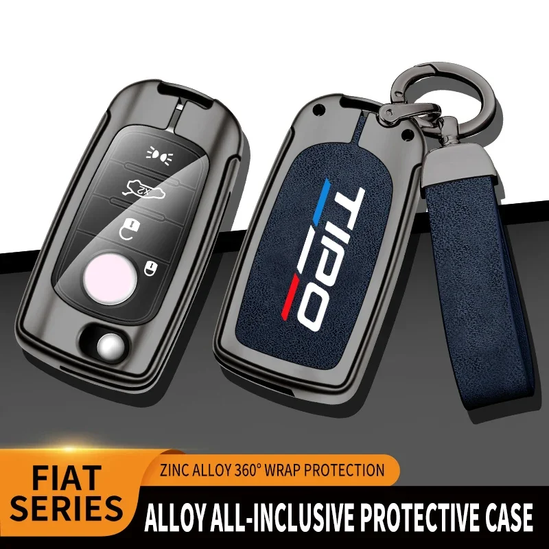 Car TPU Zinc Alloy Key Case Bag For Fait Stilo Siena Punto Tipo Argo Abarth Doblo 500X Car Key Chain Metal Key Shell Accessories