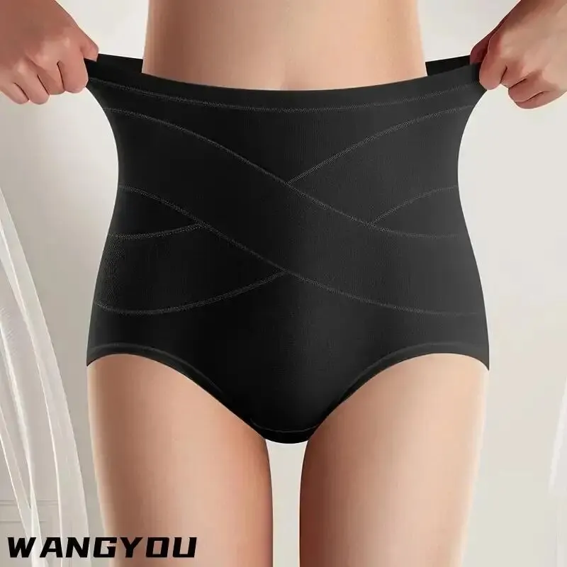 3pcs Women Cotton Panties Seamless High Waist Buttock Lifting Soft Fitness Sports Casual Briefs Comfy Breathable Stretchy