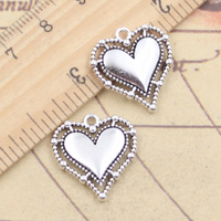 10pcs Charms Heart 20x20mm Tibetan Silver Color Pendants Antique Jewelry Making DIY Handmade Craft