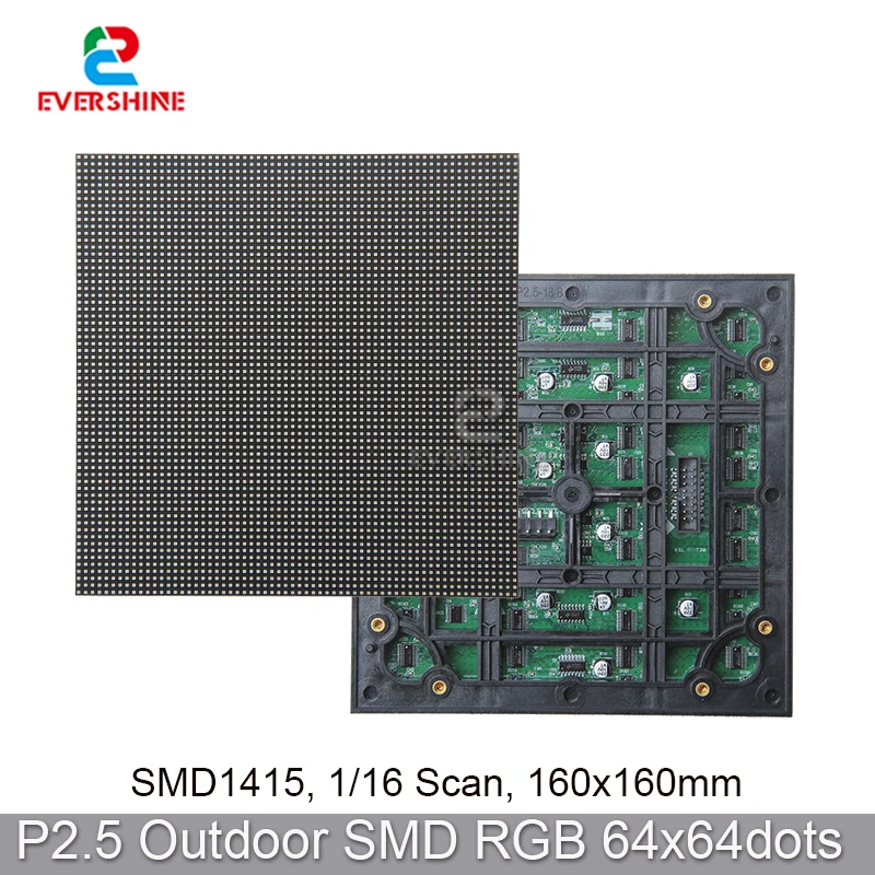 100pcs/lotP2.5 LED Outdoor Full Color Module 160x160mm 64x64 Pixel RGB Matrix Display Screen SMD1415Light High-Definition Screen