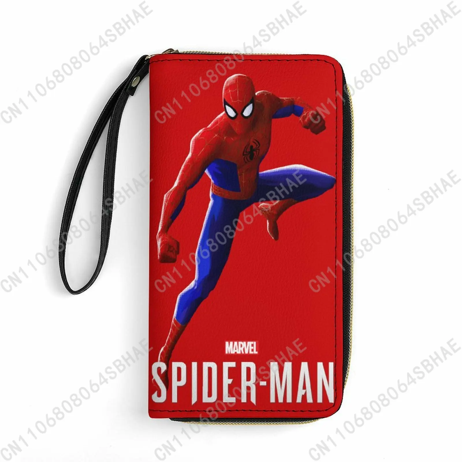 

Marvel Spider Man Custom PU Leather Wallet Rope Handle Small Portable Card Holder Men Women Purse Gift Friend Parents Cosplay
