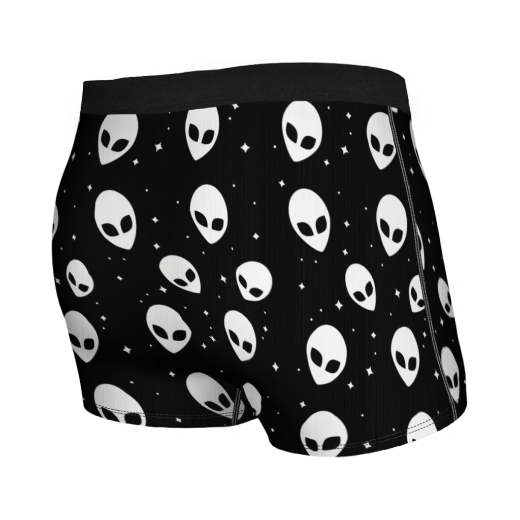 Black and white Alien Pattern  Underpants Homme Panties Man Underwear Print Shorts Boxer Briefs