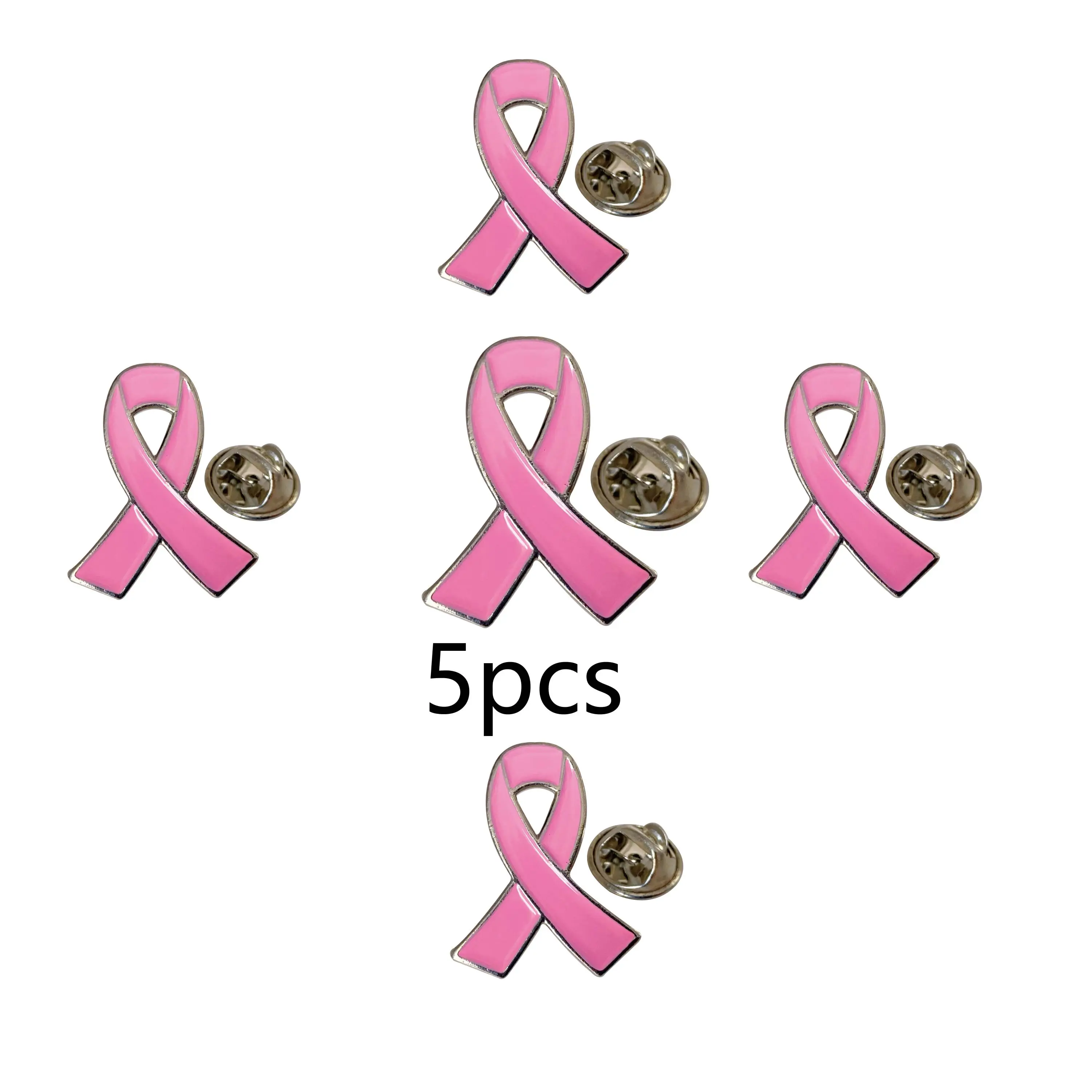 

Breast Cancer Pink Ribbon Lapel Pin Brooch, Enamel Metal Awareness Gift for Charity Fundraiser, Unisex Pin Badge 5/10/50/100pcs