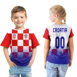 Nom personnalisé CROATIE EURO T-Coalition SOCCER 3D Impression T-shirt Garçon/Fille Imprimé drôle Top Économie À Manches Courtes DstressShip-KT6