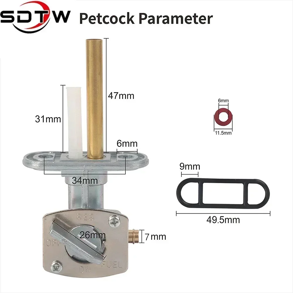 SDTW Gas Fuel Valve Petcock Switch for Yamaha Blaster 200 YFS200 TTR 250 230 125 225 XT 600 WR 250F 400F 450F YFM 350 600 660 image 3