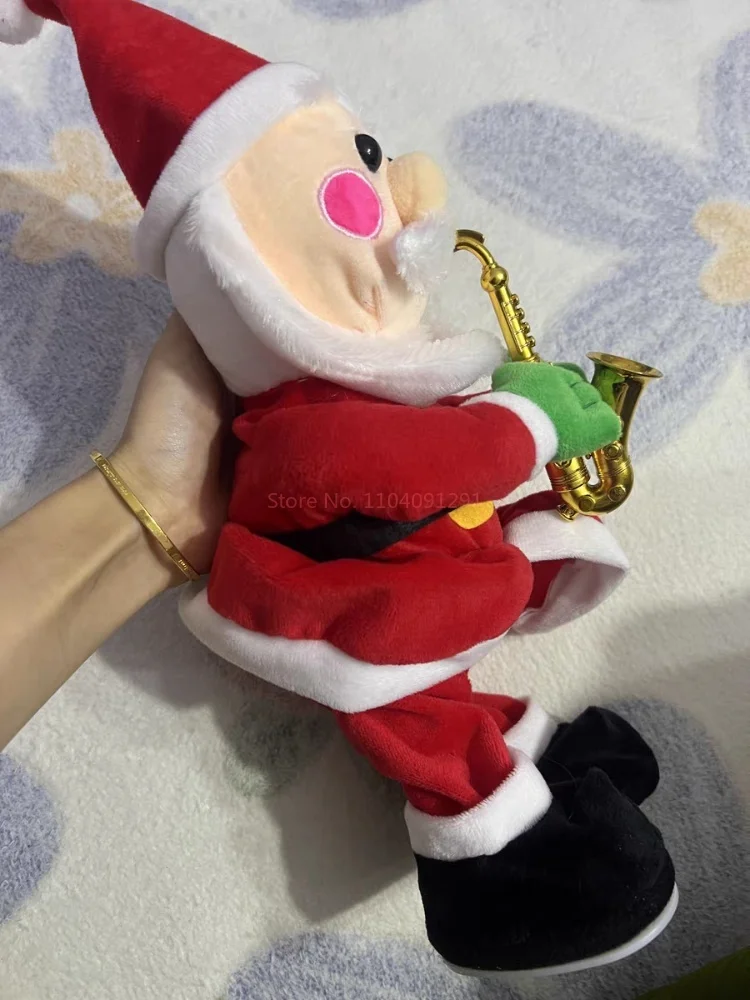 Saxofone elétrico árvore de natal, brinquedo de pelúcia, guitarra, luzes, danças, presente para crianças, novo, 2024