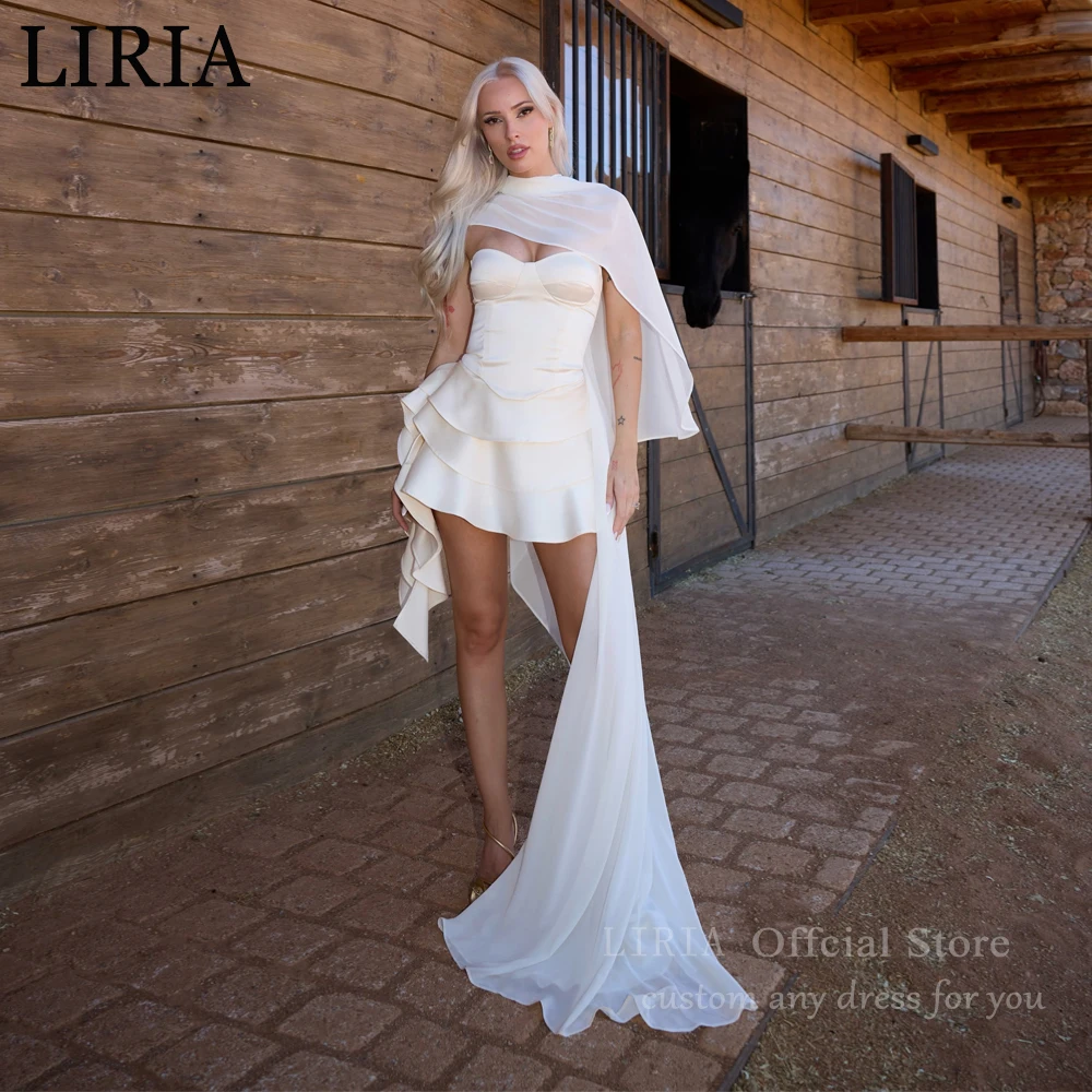 Ruched Dress Mini - LIRIA Customized Off White Short Wedding