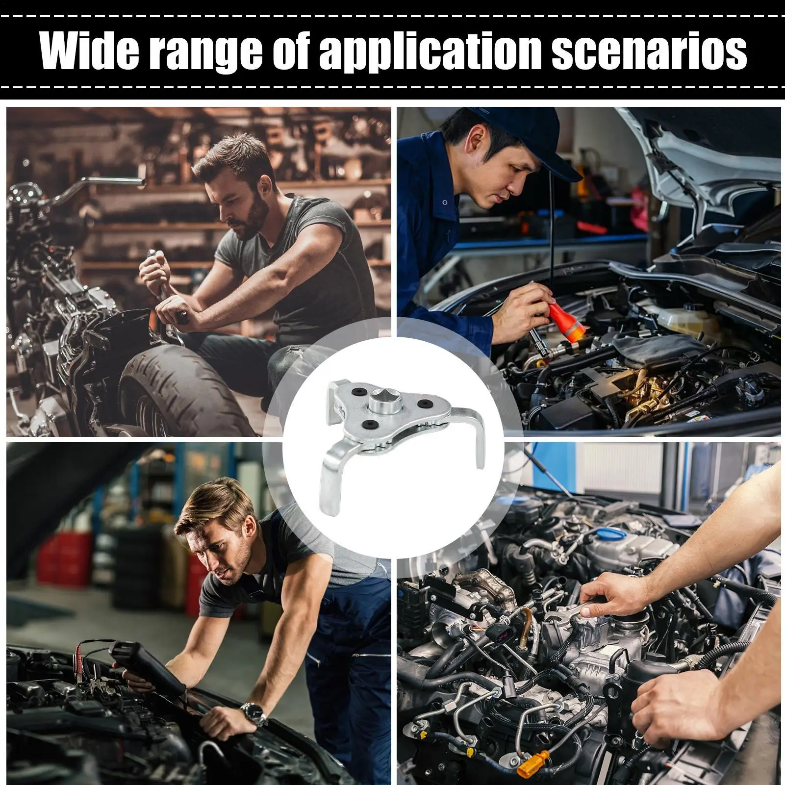 

Регулируемый 3-кулачковый инструмент для снятия масляного фильтра, инструменты для ремонта, эргономичный ключ для обслуживания для мастерской, дома, мотоцикла, автомобиля