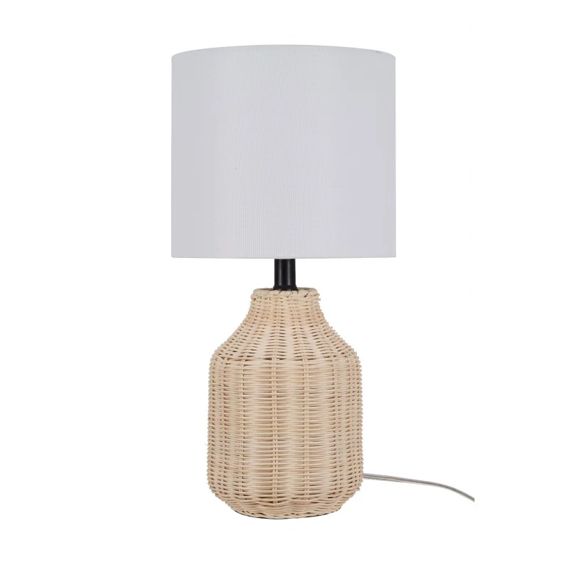 Better Homes & Gardens 18" Woven Rattan Table Lamp, Natural Finish