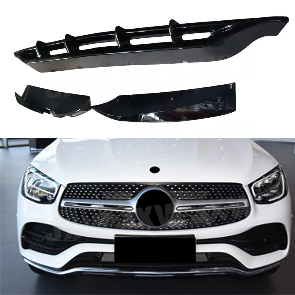 

ABS for Benz GLC X253 GLC200 260 300 2020-2022 Car Front Bumper Lip Spoiler Bumper Canard Lip Splitter Body Kits Gloss Black