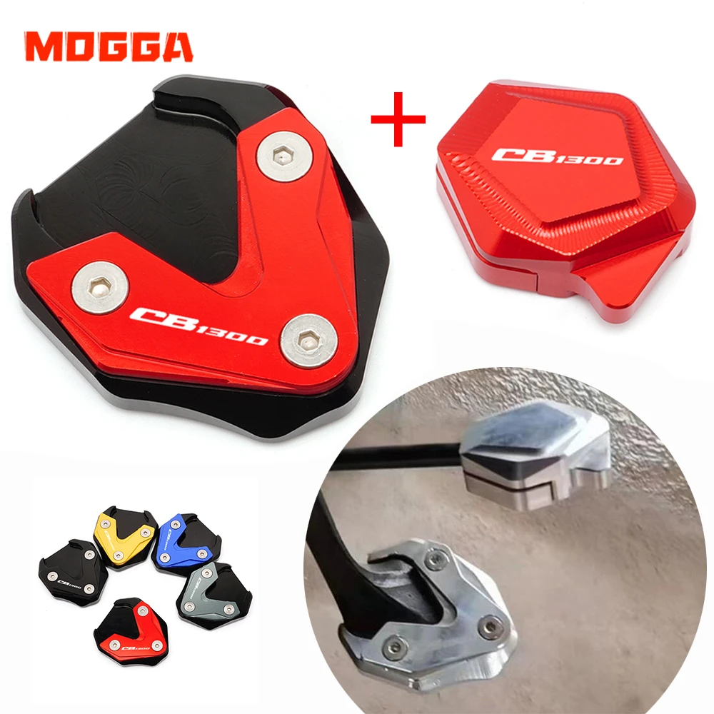 

Logo For Honda Cb1300 Cb 1300 2020-2023 CNC Kickstand Foot Side Stand Enlarge Pad Extender Enlarger Motorcycle Accessories Red
