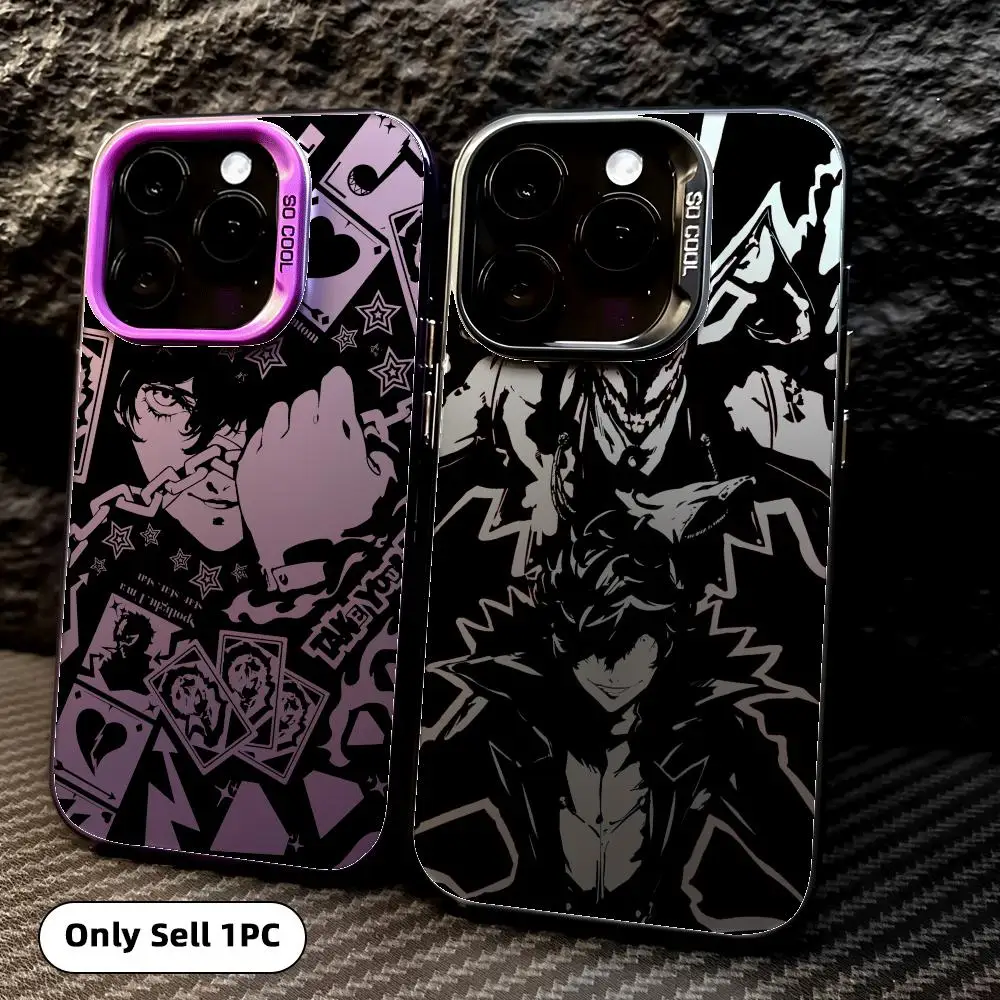 Game P-Persona 5 Phone Case For iPhone 17 16 15 14 13 12 11 Pro Max Designer Matte Laser Aurora Funda Phone Case