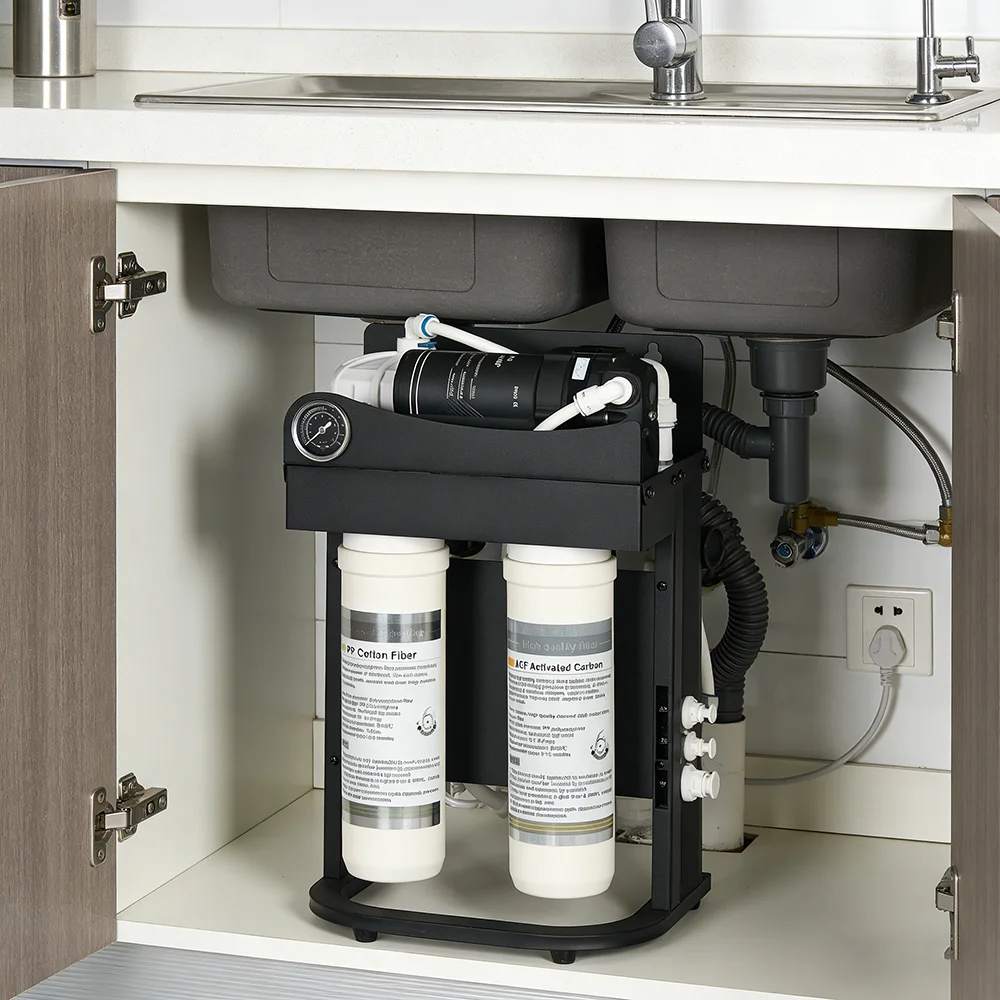 1000GPD Tankless Under-Sink 2.5L/Min Flow Rate Self-Cleaning Reverse Osmosis System 4-Stage Filtration Compact Design for Home