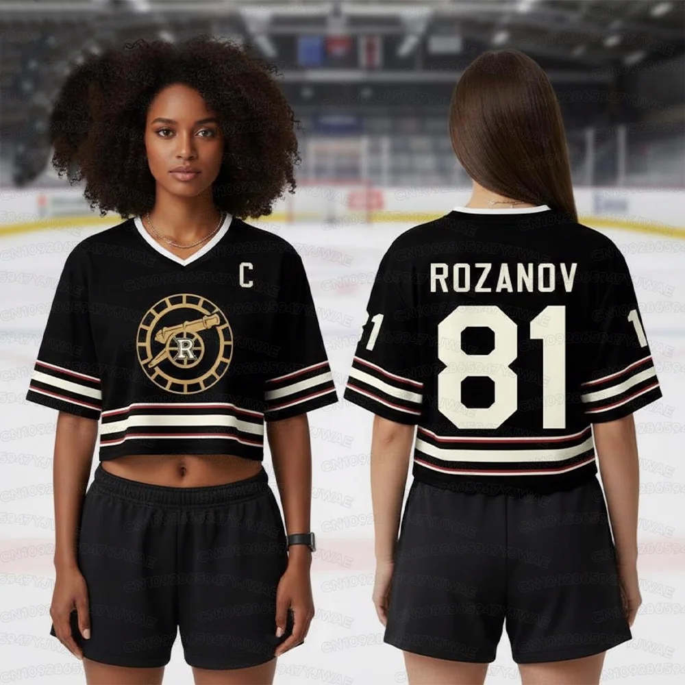 Women's Short Sleeve T-shirt Heated Rivalry Cheerleaders Crop Top Football Jersey ROZANOV & HOLLANDE