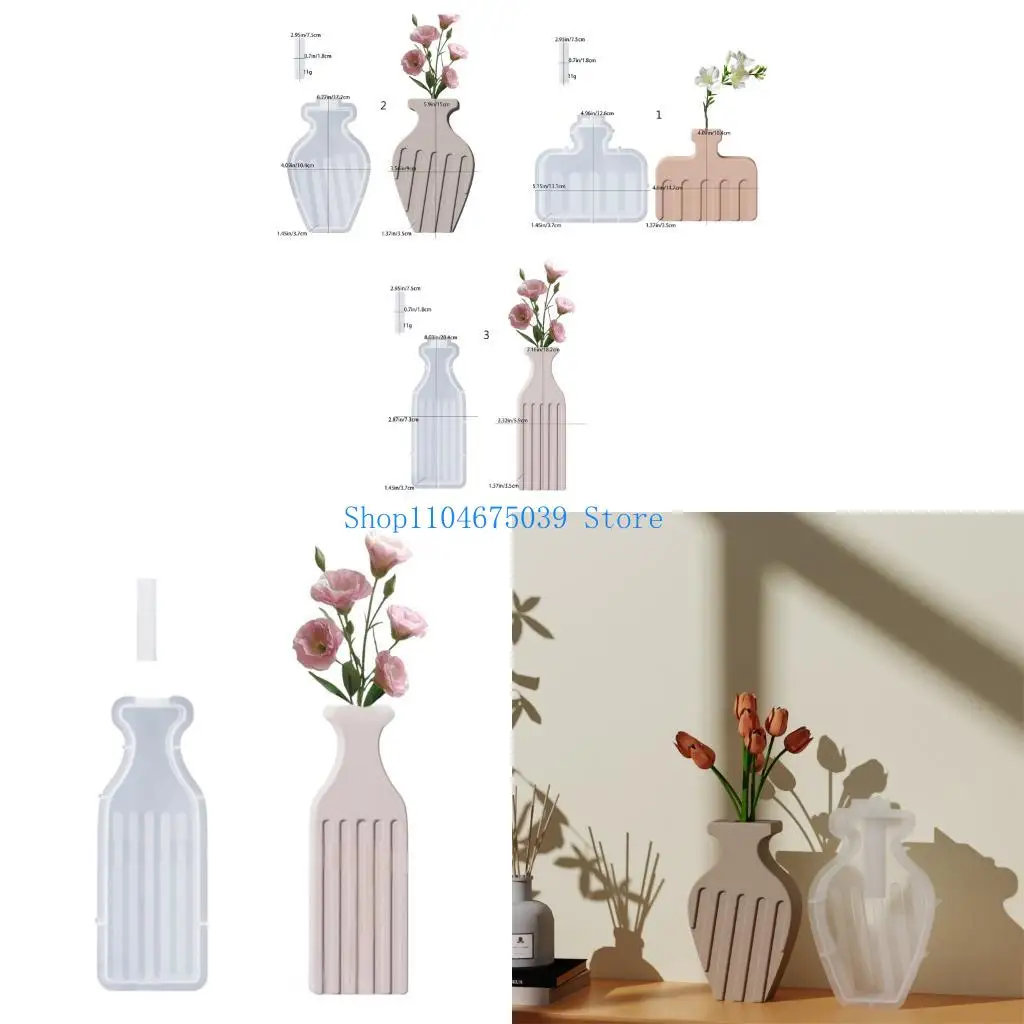 

5asd Vase Silicone Molds Craft Tool Geometric Planter Moulds Easy Demolding Craft Mold Creative Crafting Accessories for Vase