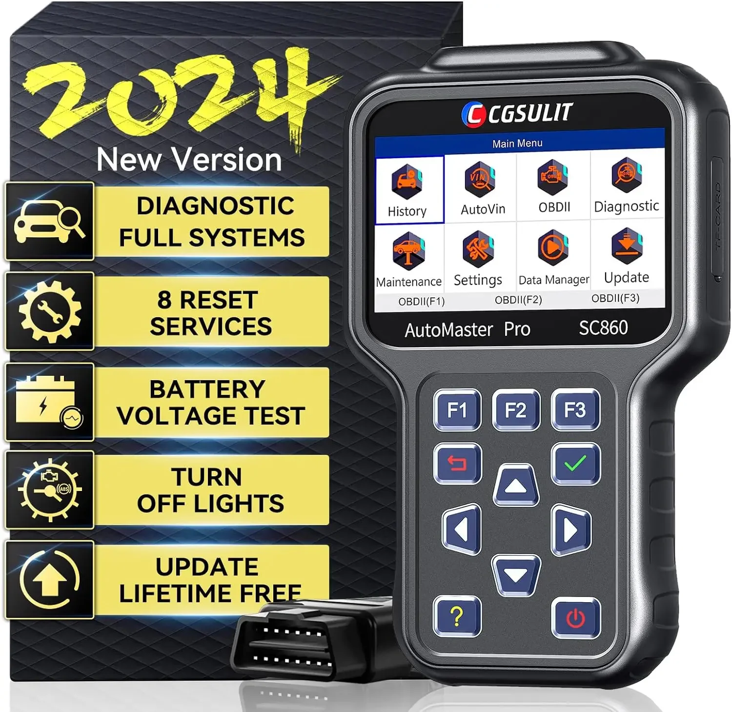 SC860 Code Reader Vehicle Tools ABS Bleeding EPB Oil SAS TPS Reset Car Scanner Diagnostic For All Cars Free Update