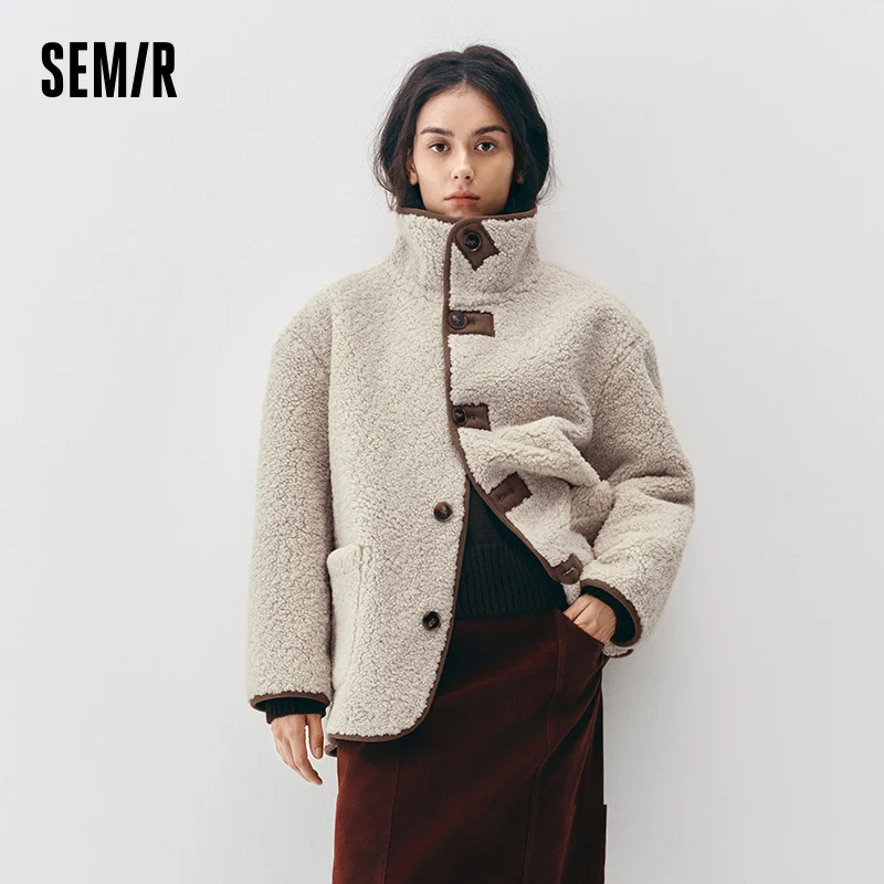 Semir Women Jacket Faux Suede Reversible Design Mid Length 2026 Winter Everyday Style Layering Design Comfort Fit