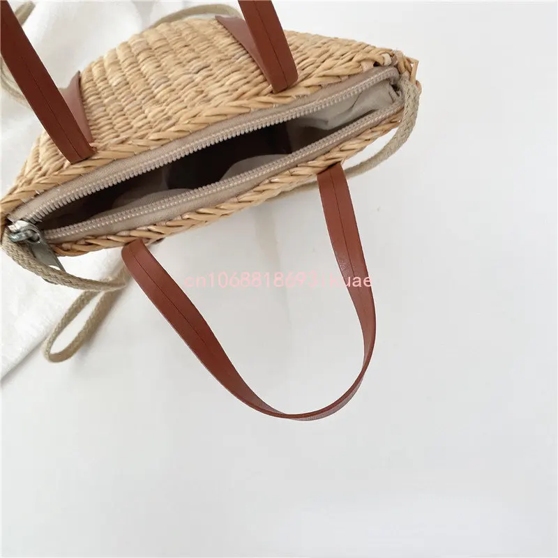 Kids Straw Bag Cute Girls Mini Crossbody Bags Rattan Toddler Purses and Handbags Child Messenger Bag