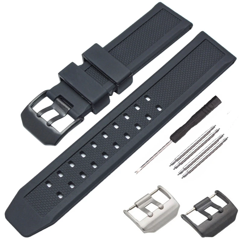 Rubber Watch Band for Luminox 7251 3050 Silicone Strap Men Black Watchband 23mm