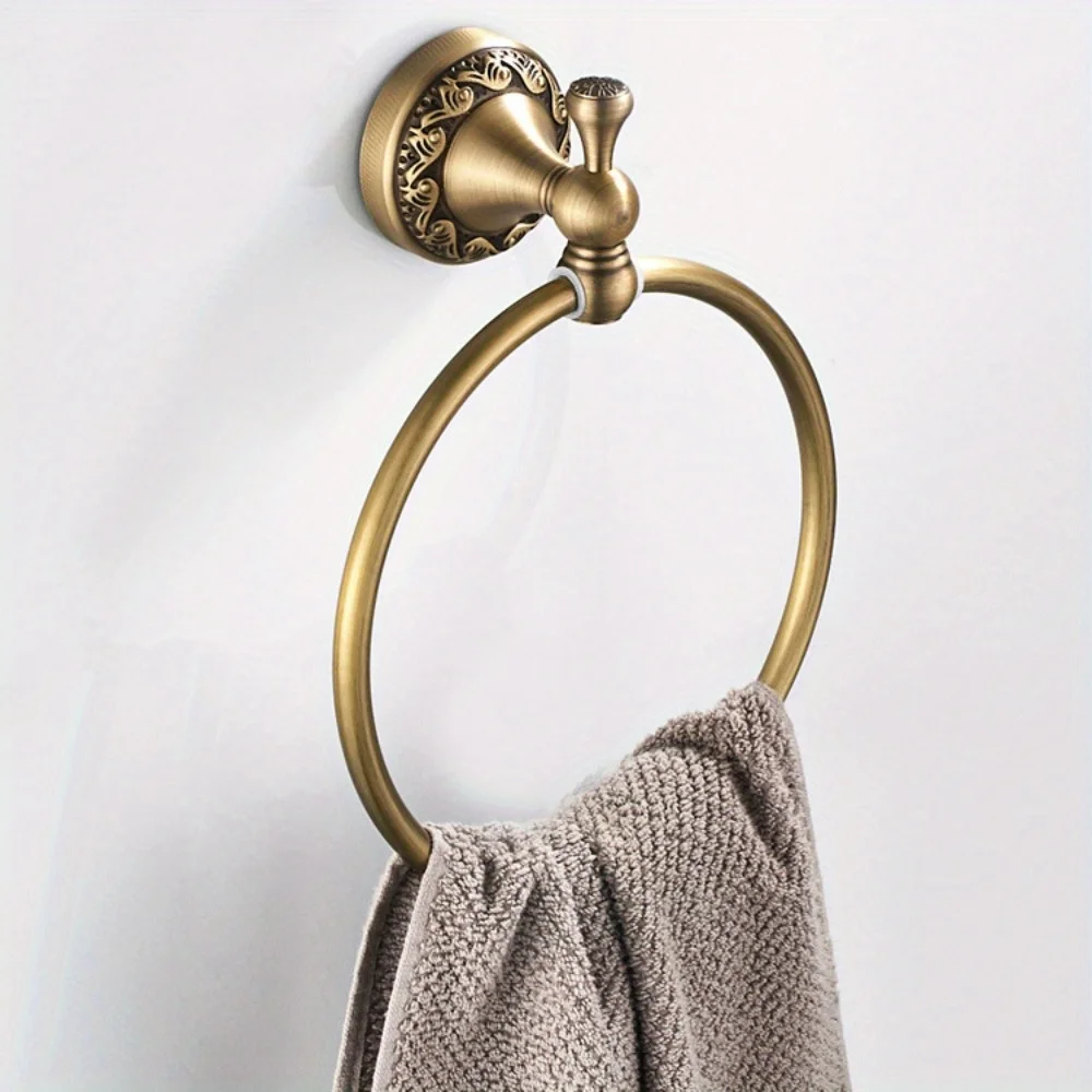 

Wall Mounted Antique Brass Towel Ring, Vintage Towel Rack Hardware Hanging Bathroom Hardware Supplies