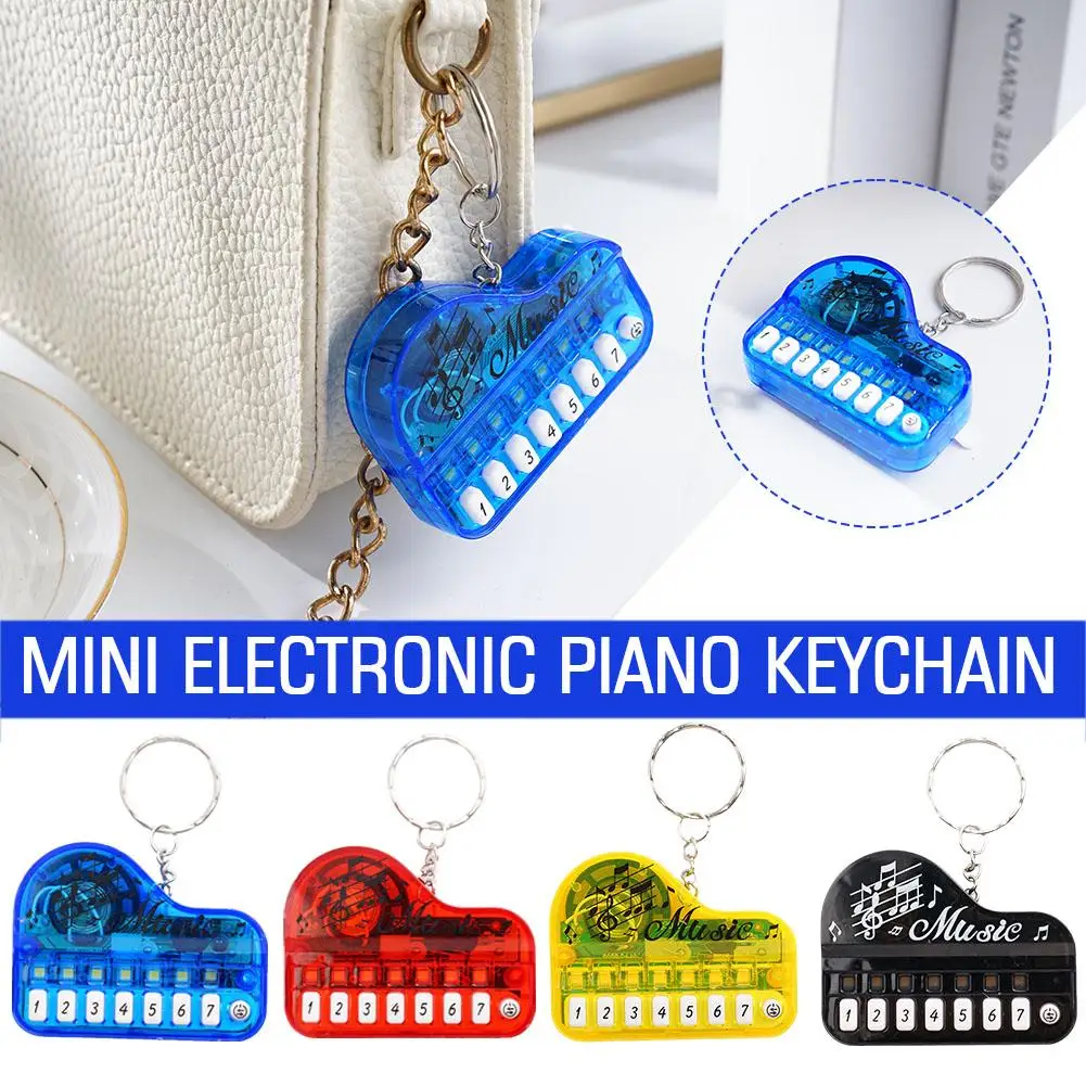 Mini Electronic Piano Keychain Alloy Musical Keyboards Luminous Music Key Metal Holder Pendant Jewelry Toys Chain Keyring G G0P1