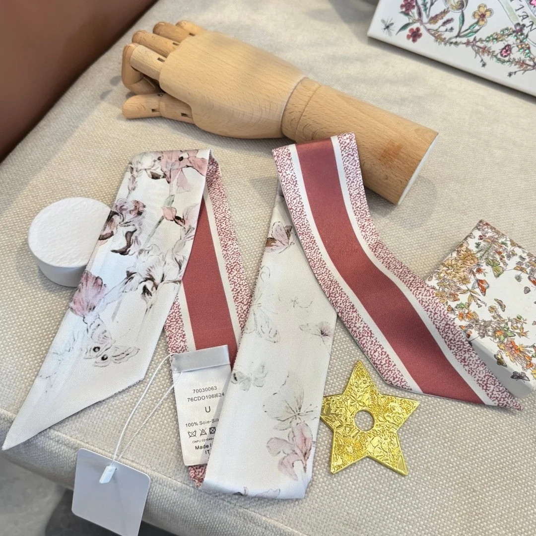 

Шелковый платок класса люкс: модный аксессуар из премиального шелка, можно использовать как головной платок, украшение для ручки сумки, браслет, 6*100 см