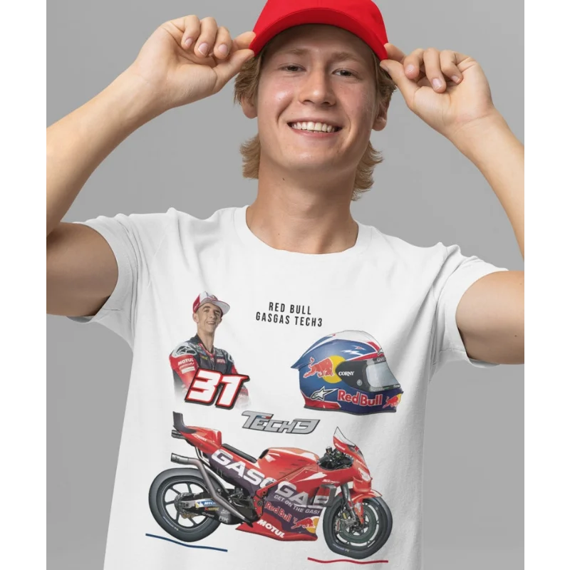 2025 Pedro Acosta 31 Gass Ktm Team Motorcycle GD Men's DTF Printed Graphic T-Shirt GASGAS TECH3