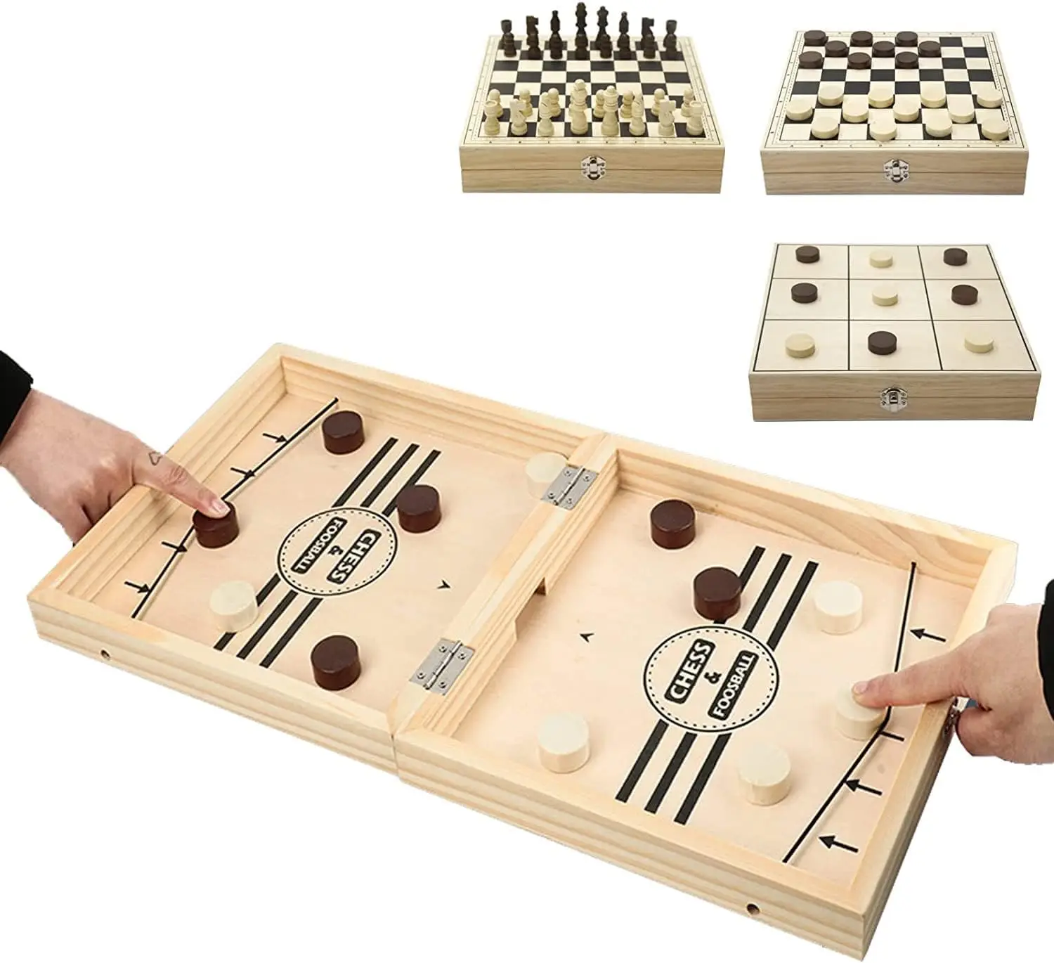 

Fast Sling Puck Game, Foldable Table Board Game for Adults & Kids, Interactive Chess Toy