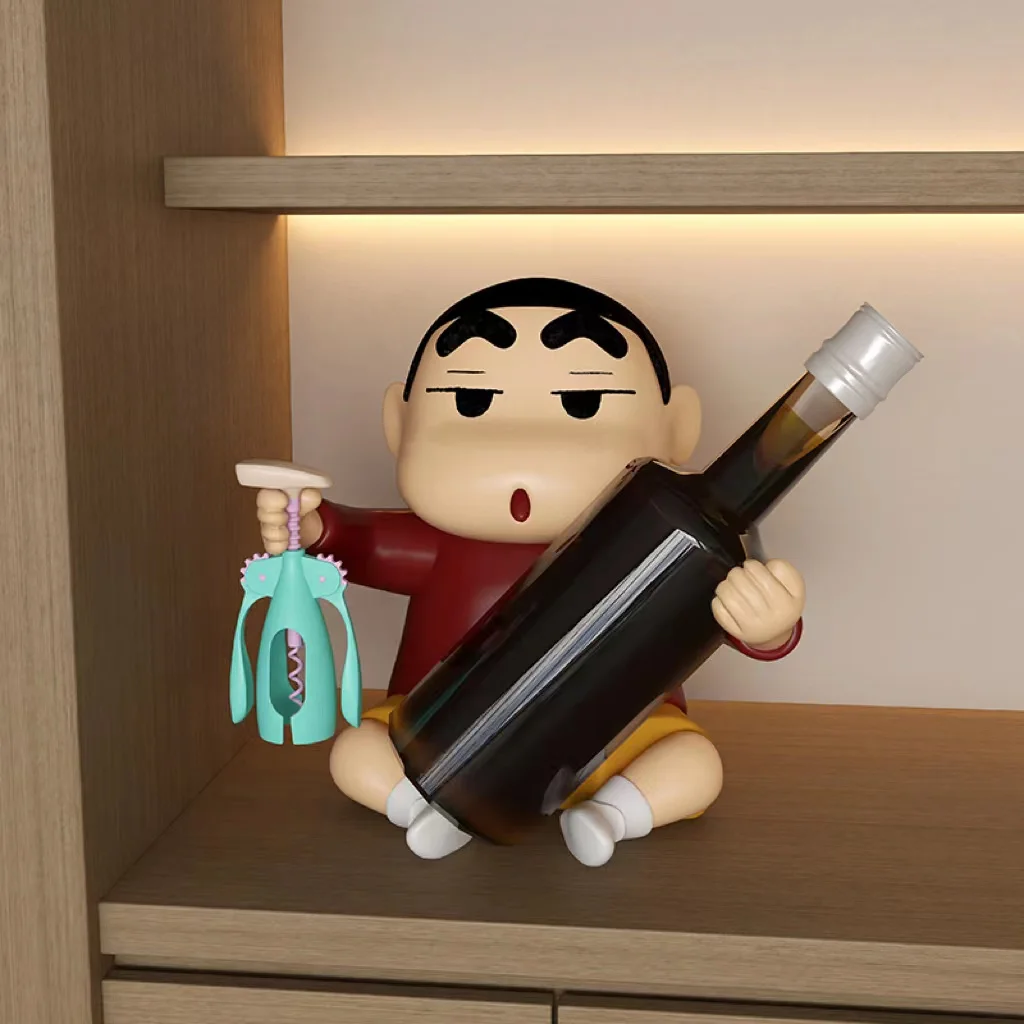 23/25cm High Crayon Shin-chan Ornaments End Grand Living Room Wine Cabinet Resin Red Wine Rack Support Soft Decorative