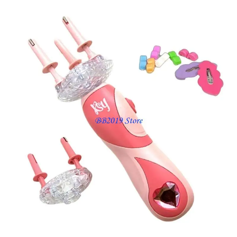 Q0KB Girl Hair Styling Tool Kits Electric Hair Braiding Machine Children Pretend Toy