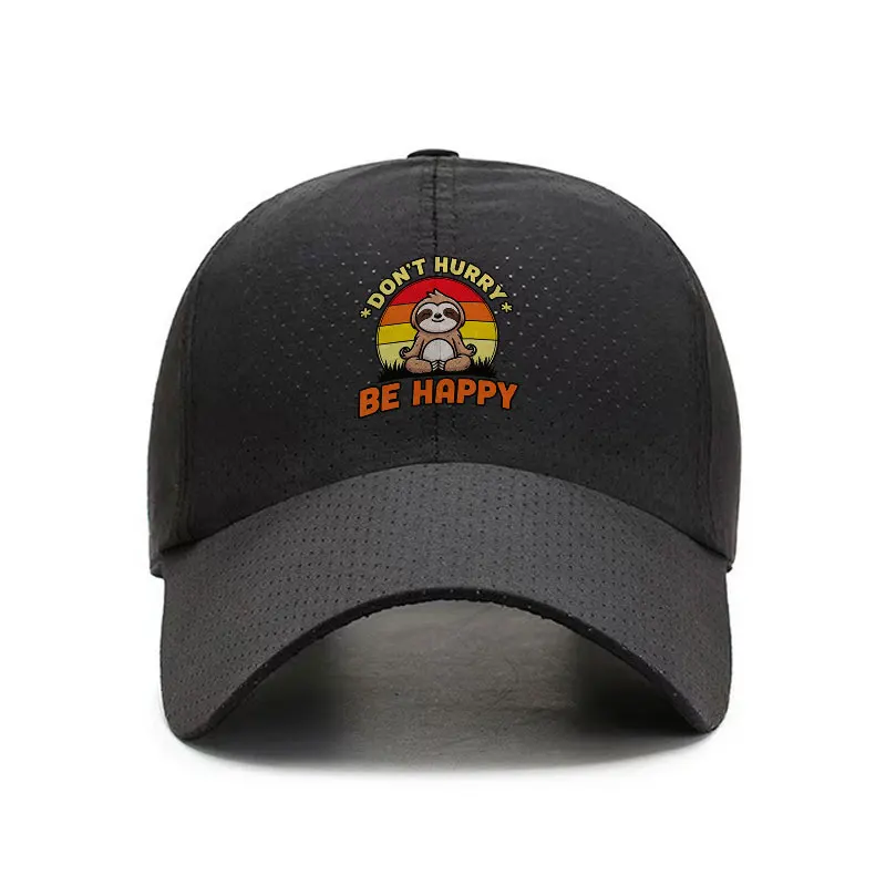 Dont Hurry Be Happy Sloth Quick Dry Baseball Cap Adjustable Low Profile Dad Hat for Men and Women