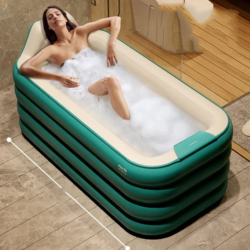 

Adult Inflatable Hot Tub Sitting Armable Simple Bathtub Folding Large Comfortable Baignoire Gonflable Portable Sauna