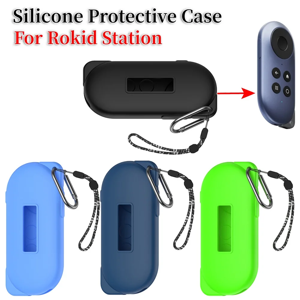 Silicone Cover Anti-Scratch Protective Cover with Keychain & Lanyard Protective Sleeve Protector Shell Sleeve for Rokid Station