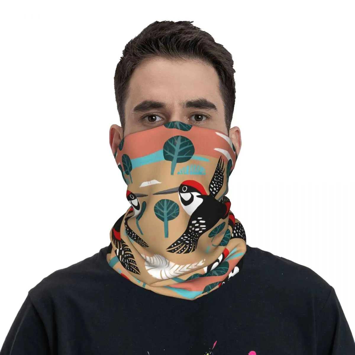 Specht Sjaal Halsdoek Hals Gezichtsmasker Polyester