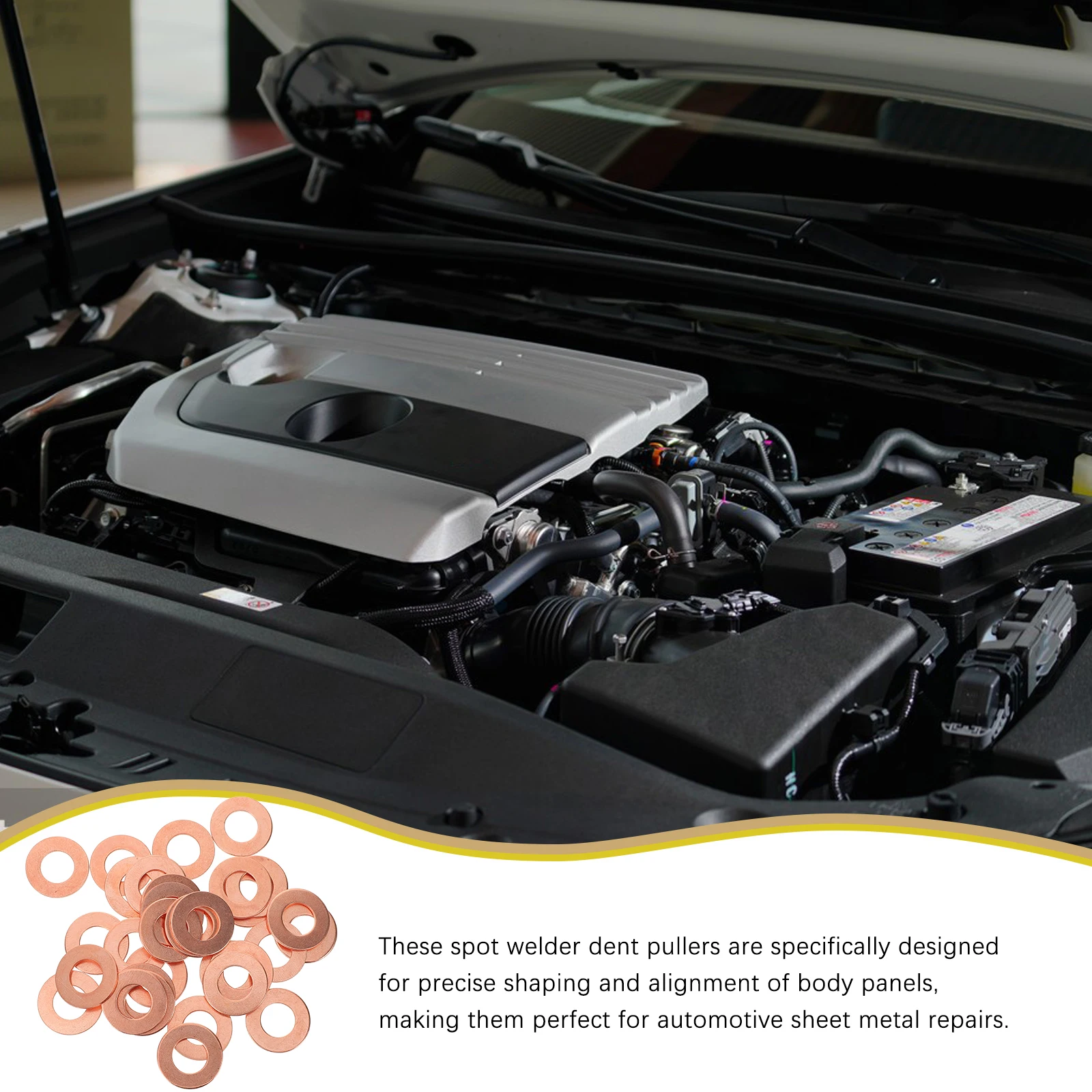 

100pcs Sheet Metal Repair Gaskets Automotive Dent Pulling Rings Spot Welder Tool Auto Dent Puller Washer for Car Panel Soldering