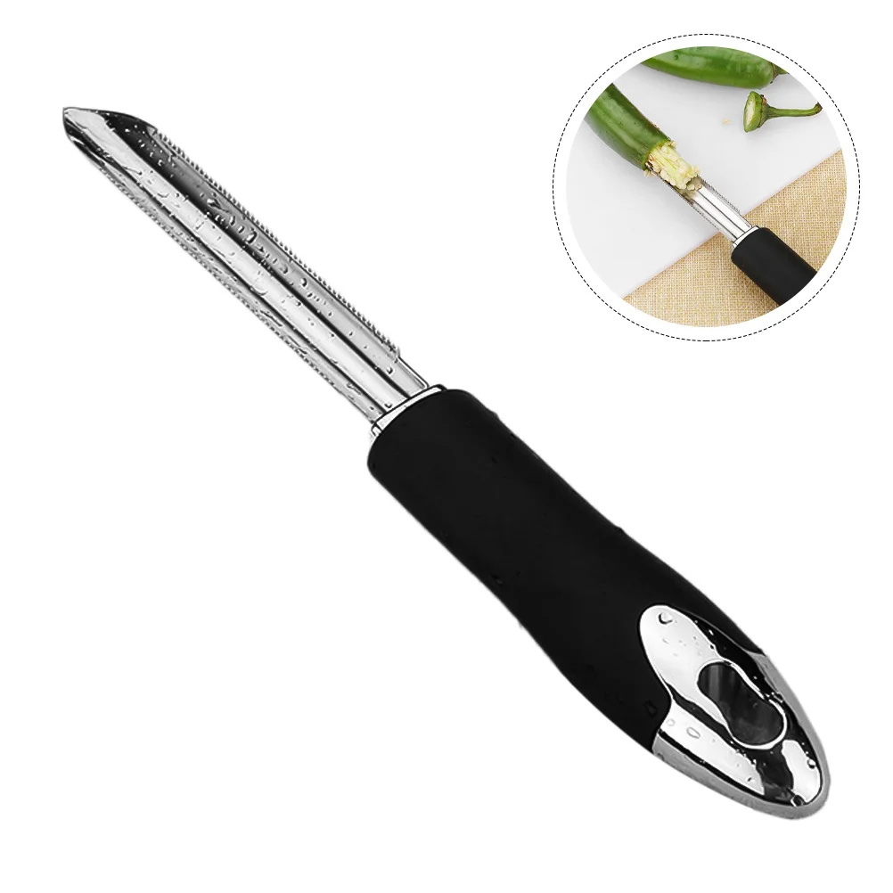 

Melon and Fruit Heart Pump Pepper Corer Kitchen Gadget Removing Tool Pineapple Remover for Chili Jalapenos Stainless Steel