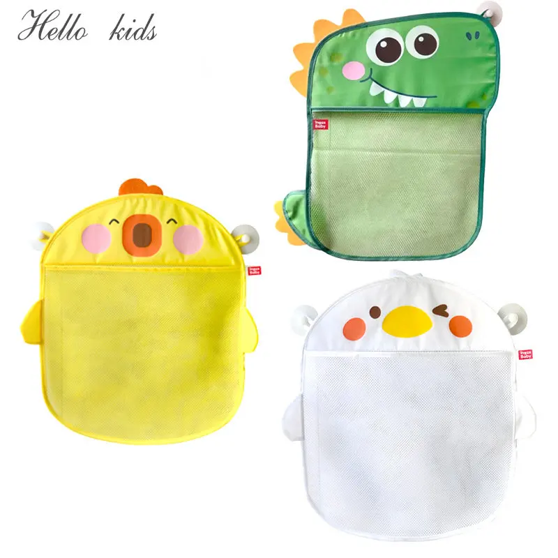 Baby Bath Toys Cute Duck Mesh Net Toy Storage Bag Strong With Suction Cups Bath Game Bag Bathroom Organizer Water Toys For Kids