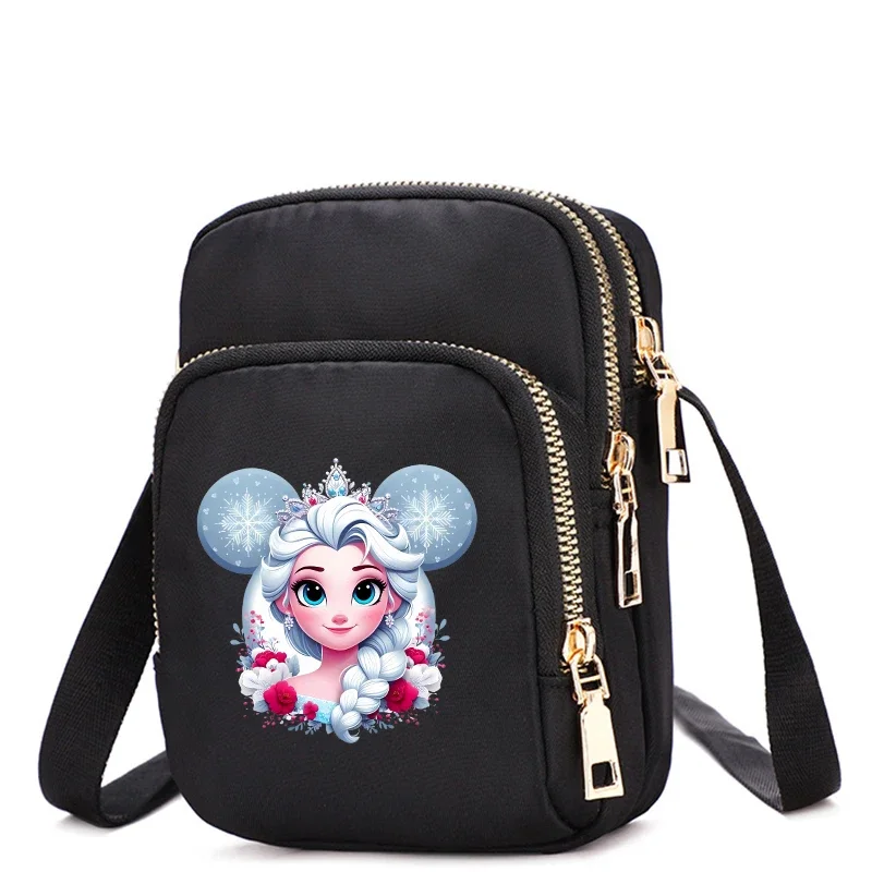 

Frozen Elsa Crossbody Bag Mickey Mouse Women Shoulder Bags Disney Princess Kawaii Cartoons Tote Bag Underarm Collocation Trendy