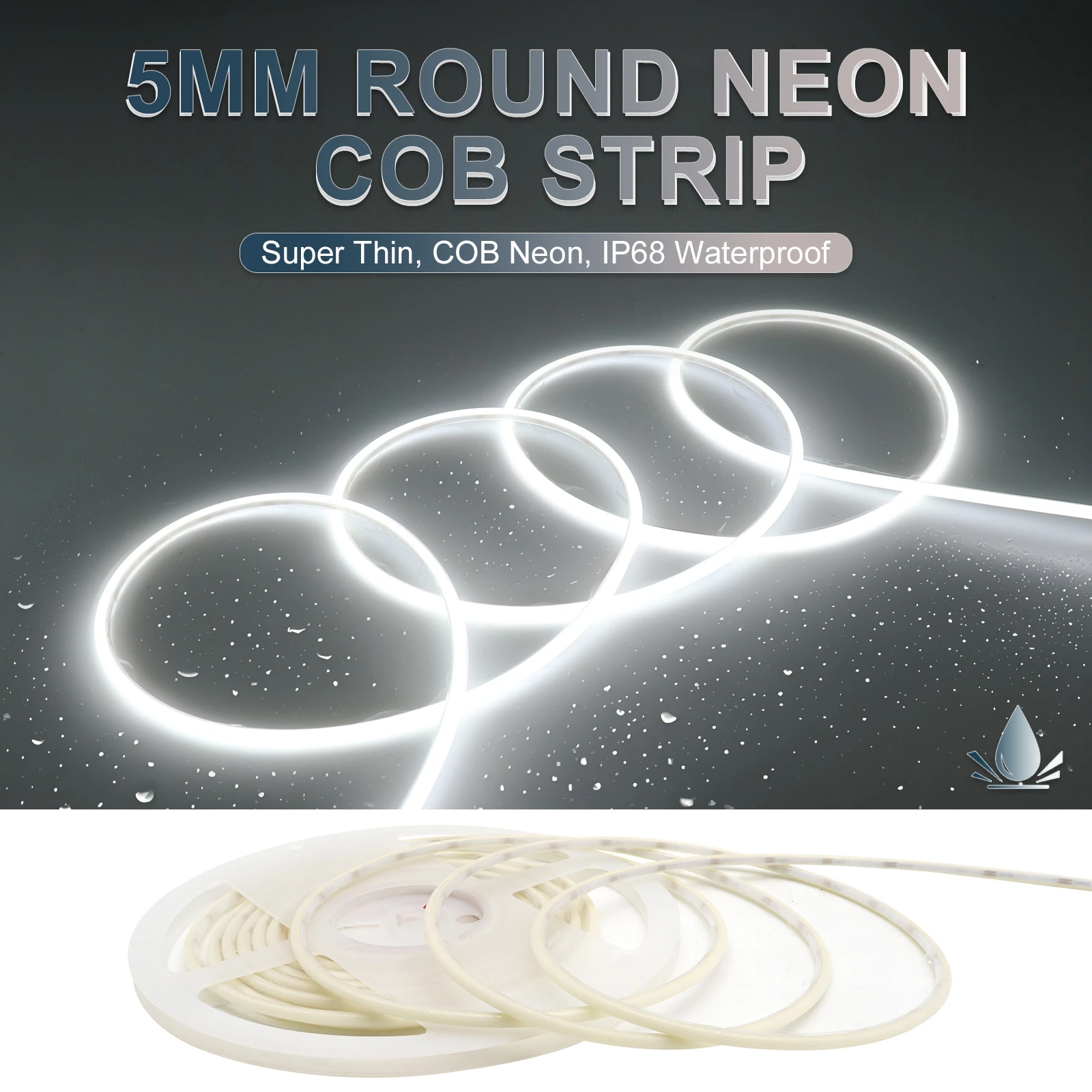 

IP68 Waterproof COB Strip 12V 24V LED Strip Light 3000K 4000K 6000K Home Garden Decor Flexible Ribbon LED Light 1M 2M 3M 4M 5M