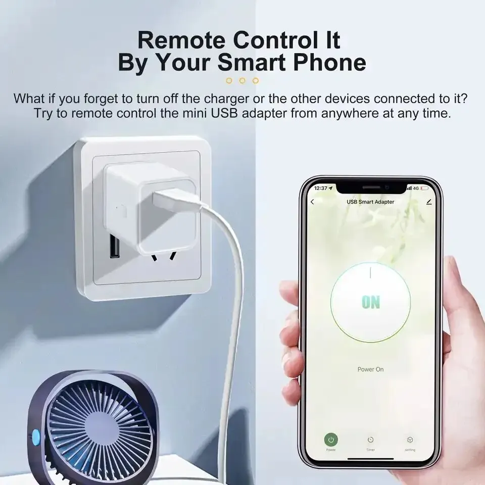 Tuya WiFi Micro USB Adaptor WiFi USB Power Adaptor Smart Timing ON/OFF Charge Plug Works With Alexa Google Assistant Smart Life