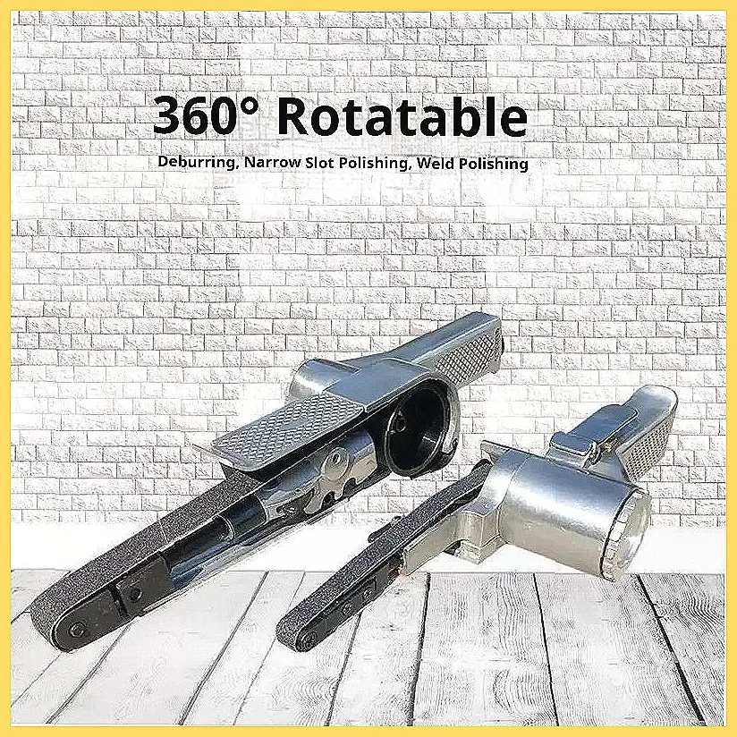 Pneumatic Belt Grinder 330mmx10MM Handheld Polishing Machine, Small Air Sander Deburring Tool for Air Compressor