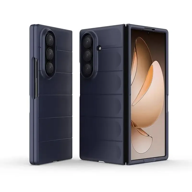 

Matte Silicone Soft Stripe Pattern Case For Samsung Galaxy Z Fold 7 Shockproof Bumper Back Cover For Samsung Galaxy Z Flip 7 FE