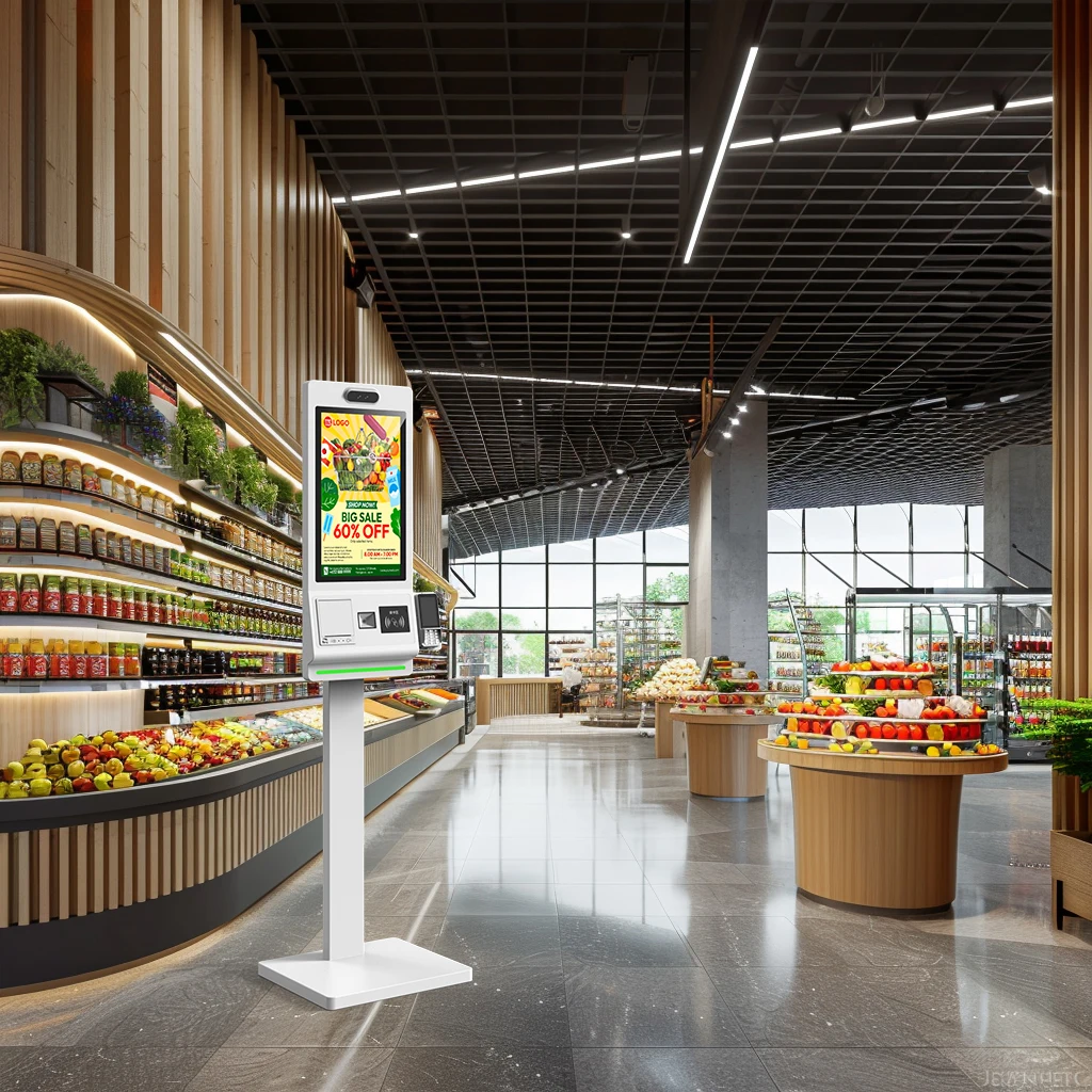 بطاقة ائتمان مدمجة ذاتية الطلب للبوفيه الأكثر مبيعًا 21.5 23.6 24 27 32 بوصة كشك دفع للمطاعم قائم على الأرض