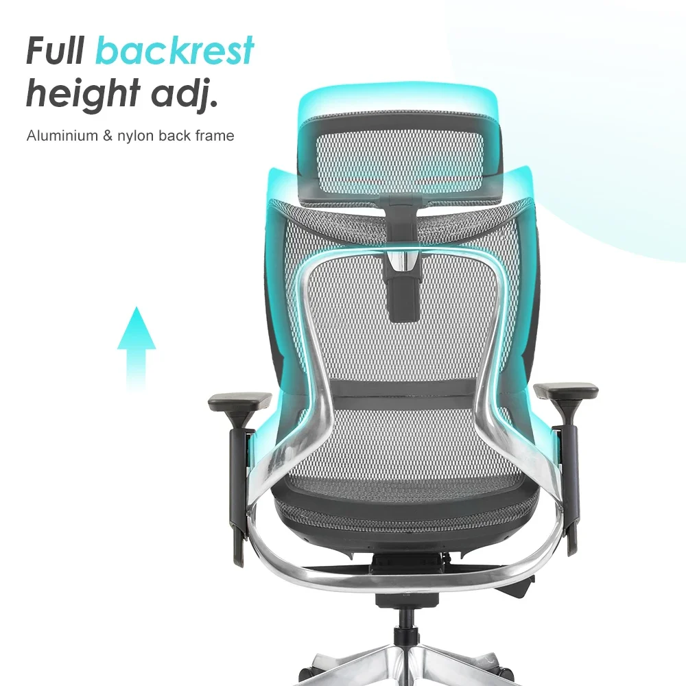 Manufacturers Luxury Bulk OEM Office Furniture Aluminium Base  5D Armrest Seat Sliding Pro boss Ergonomic Executive Chair