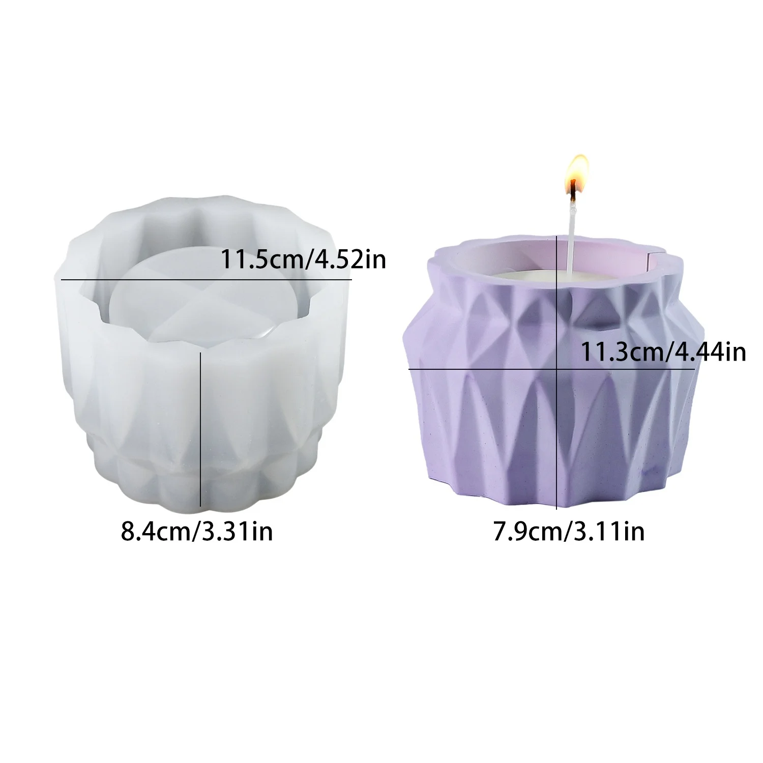 DIY Epoxidharz-Gießform Diamantförmige Vase Stifthalter Aufbewahrungsdose Silikonform Aromatherapie-Kerzenbecher