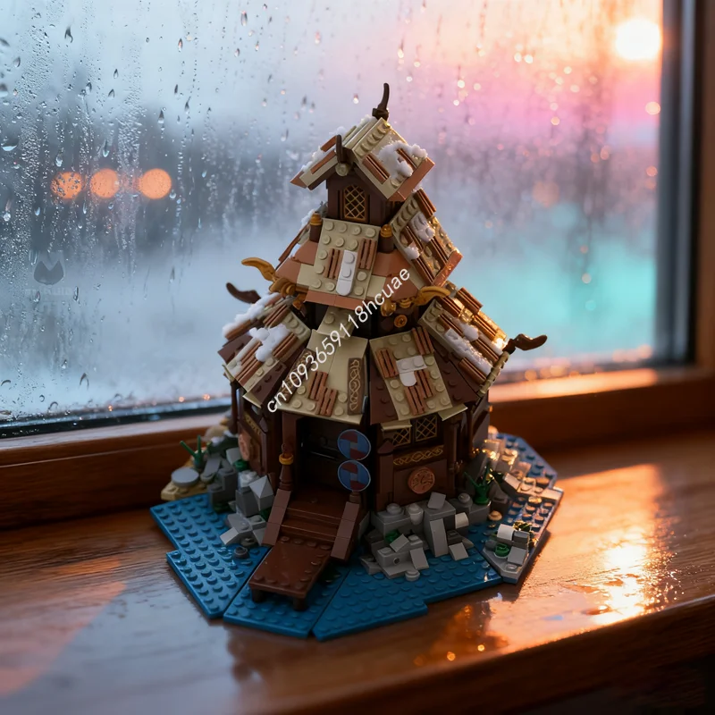 

985 шт. MOC храм викингов модель викингов строительные блоки строительные игрушки «сделай сам» идея образование кирпич Рождественский подарок дети день рождения