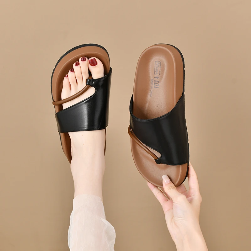 

French Vintage Toe-Separated Slingback Sandals for Women New Release - Versatile Minimalist Flat Design Stylish Outdoor Slip-Ons